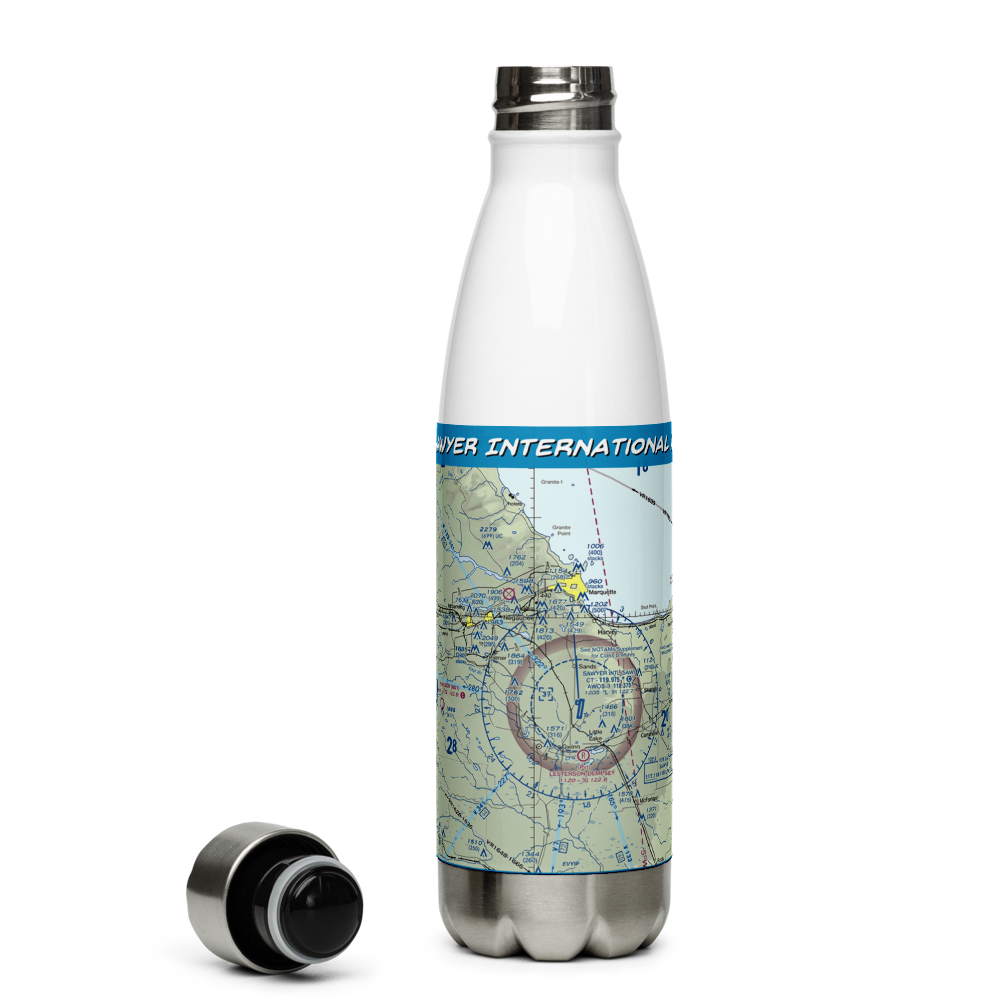 Sawyer International Airport (SAW) VFR Sectional Water Bottle 