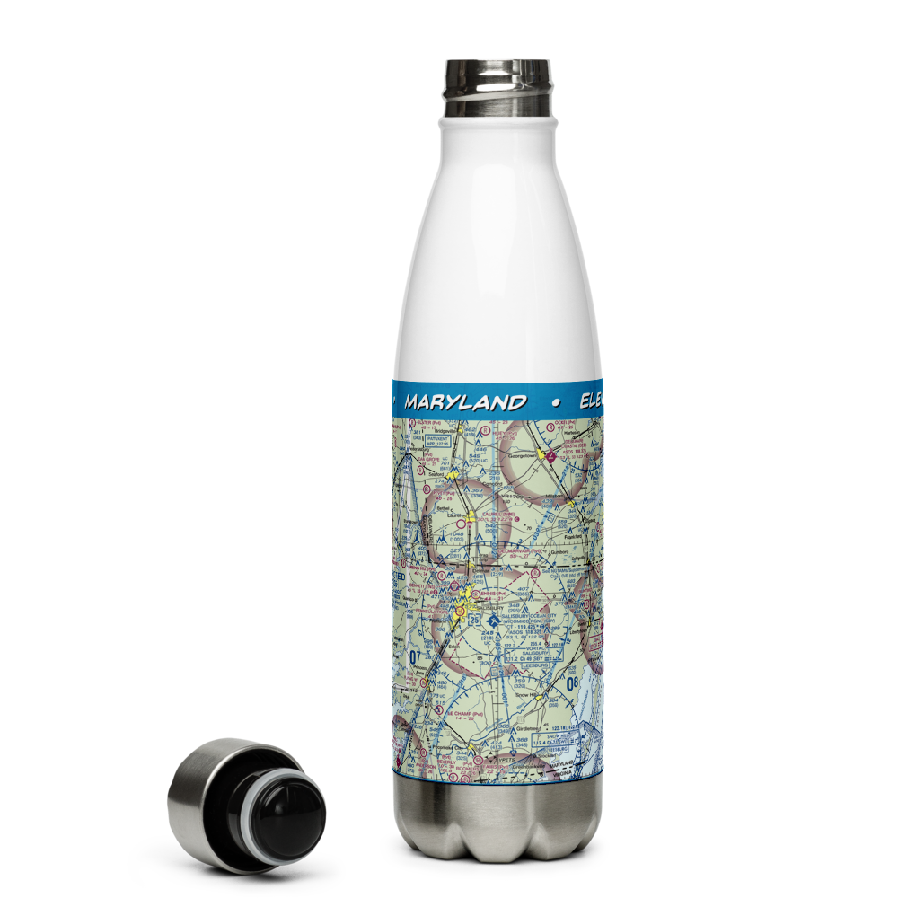 Salisbury Ocean City Wicomico Regional Airport (SBY) VFR Sectional Water Bottle 