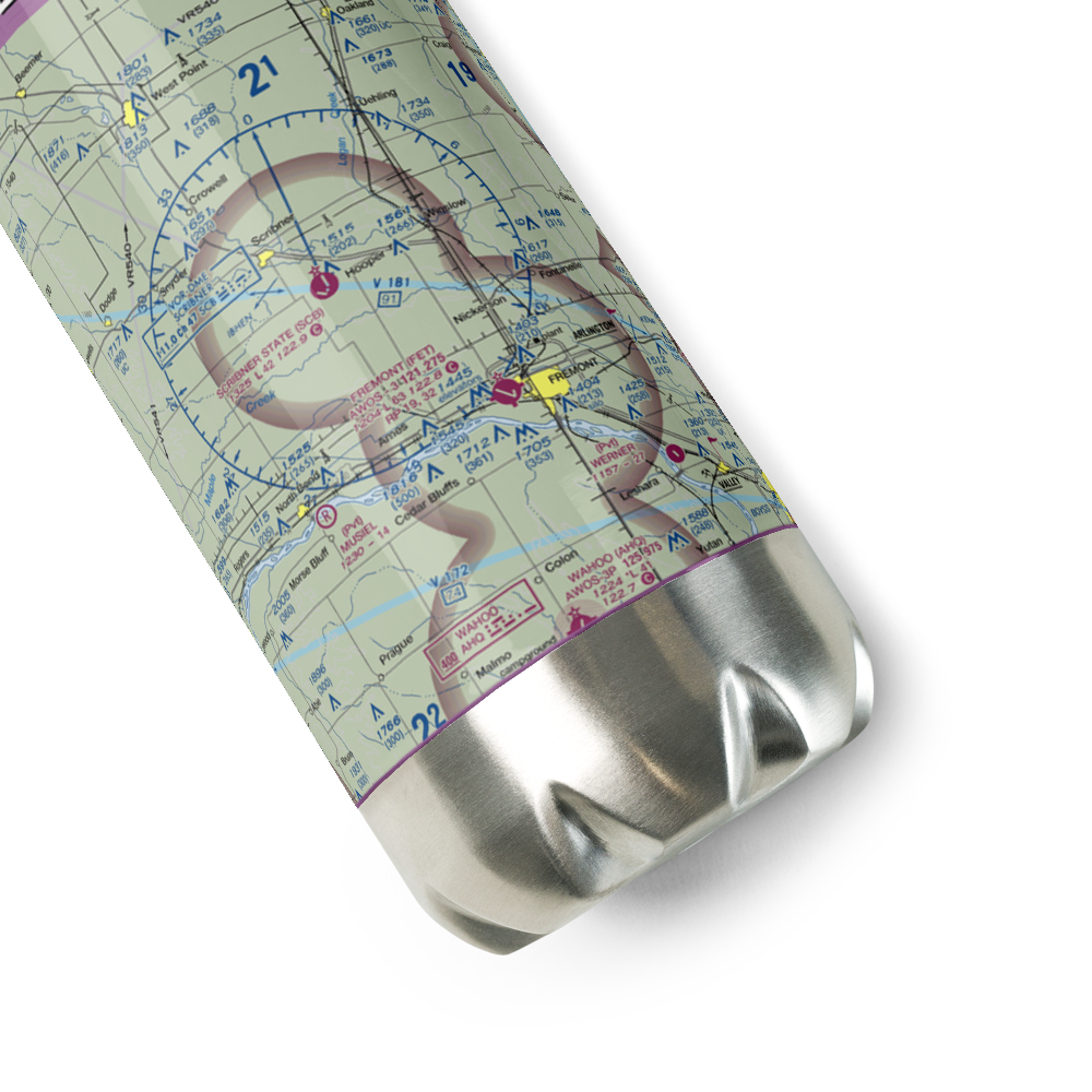 Scribner State Airport (SCB) VFR Sectional Water Bottle 