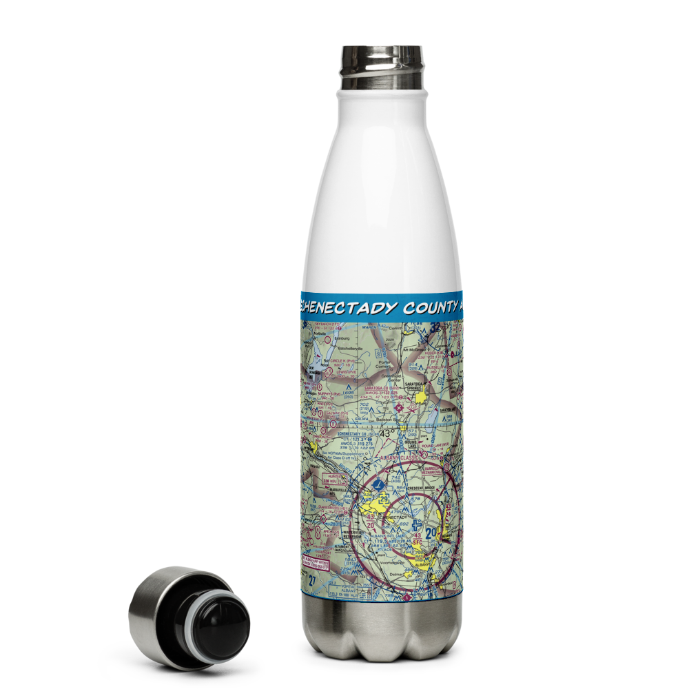 Schenectady County Airport (SCH) VFR Sectional Water Bottle 