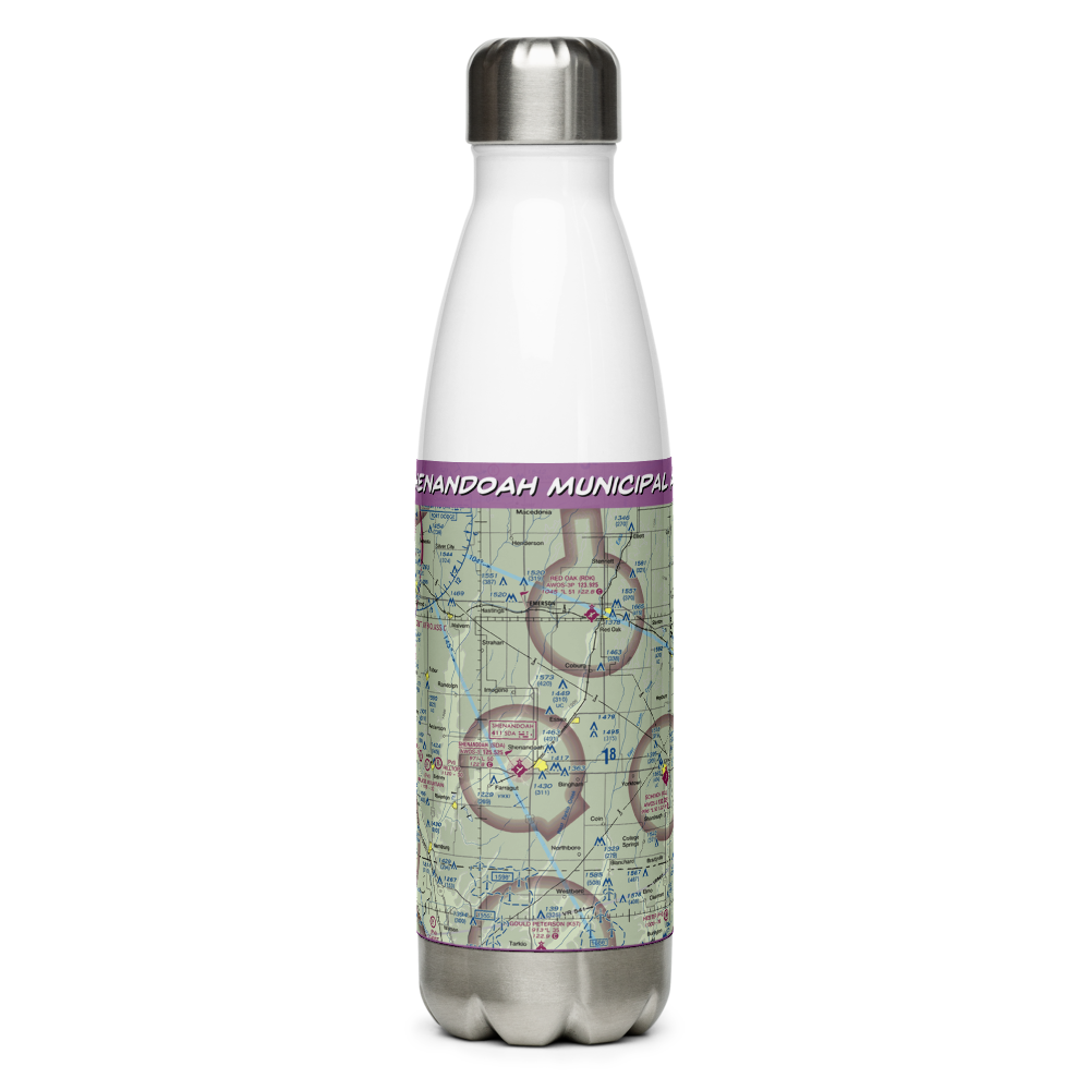 Shenandoah Municipal Airport (SDA) VFR Sectional Water Bottle 