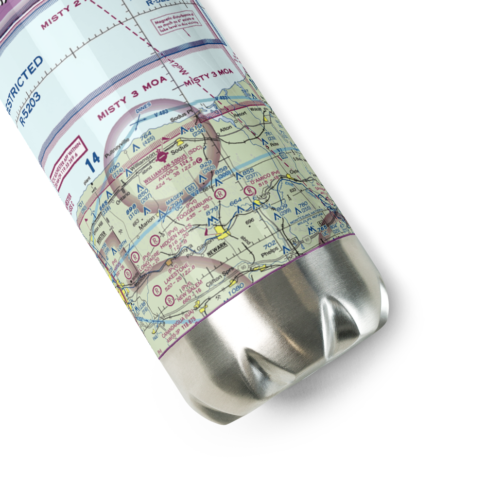 Williamson Sodus Airport (SDC) VFR Sectional Water Bottle 