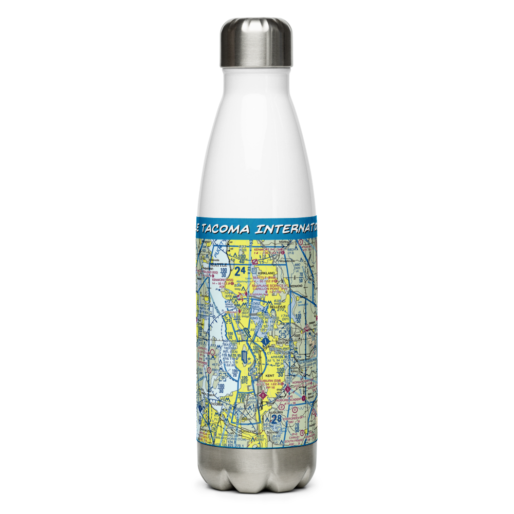 Seattle Tacoma International Airport (SEA) VFR Sectional Water Bottle 