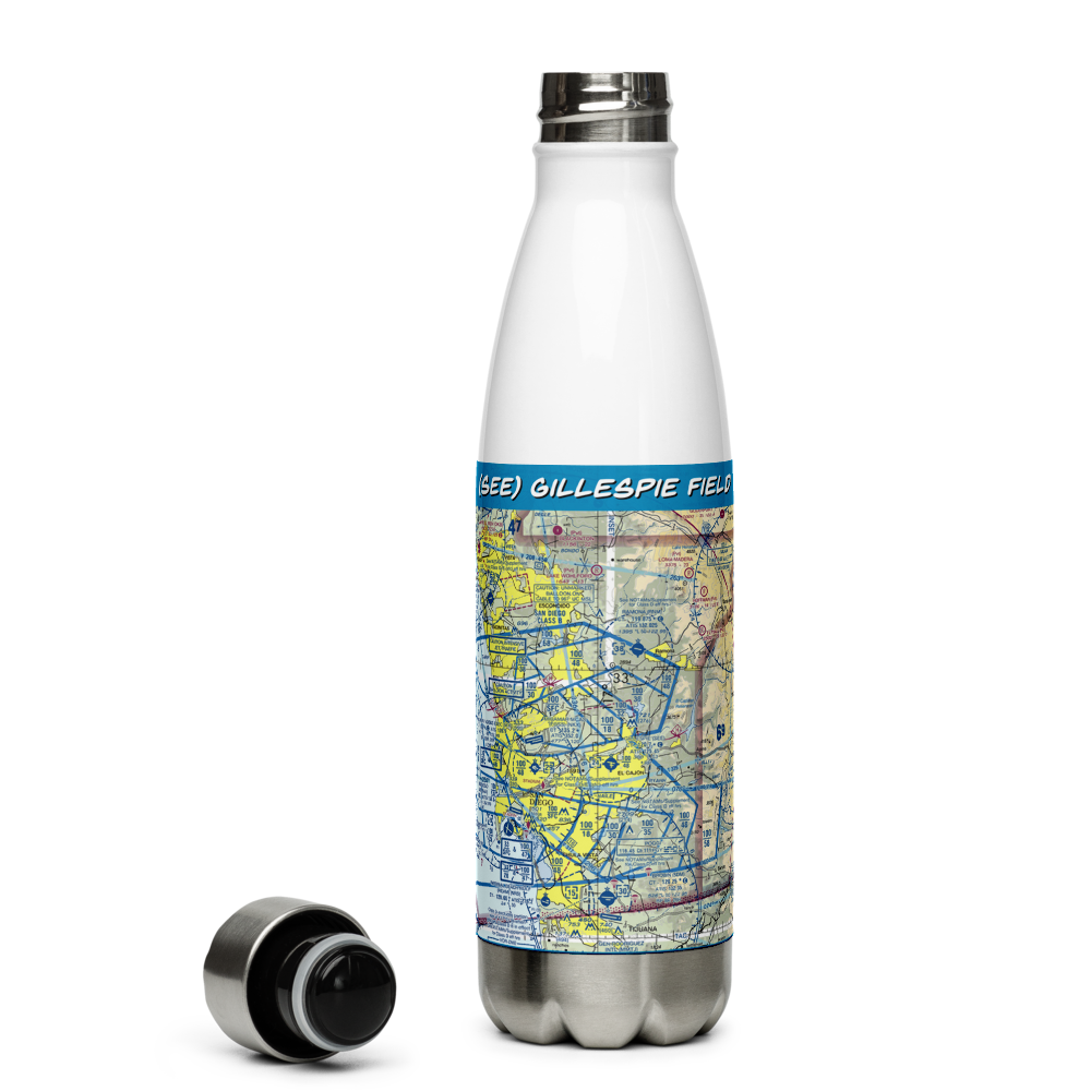 Gillespie Field (SEE) VFR Sectional Water Bottle 
