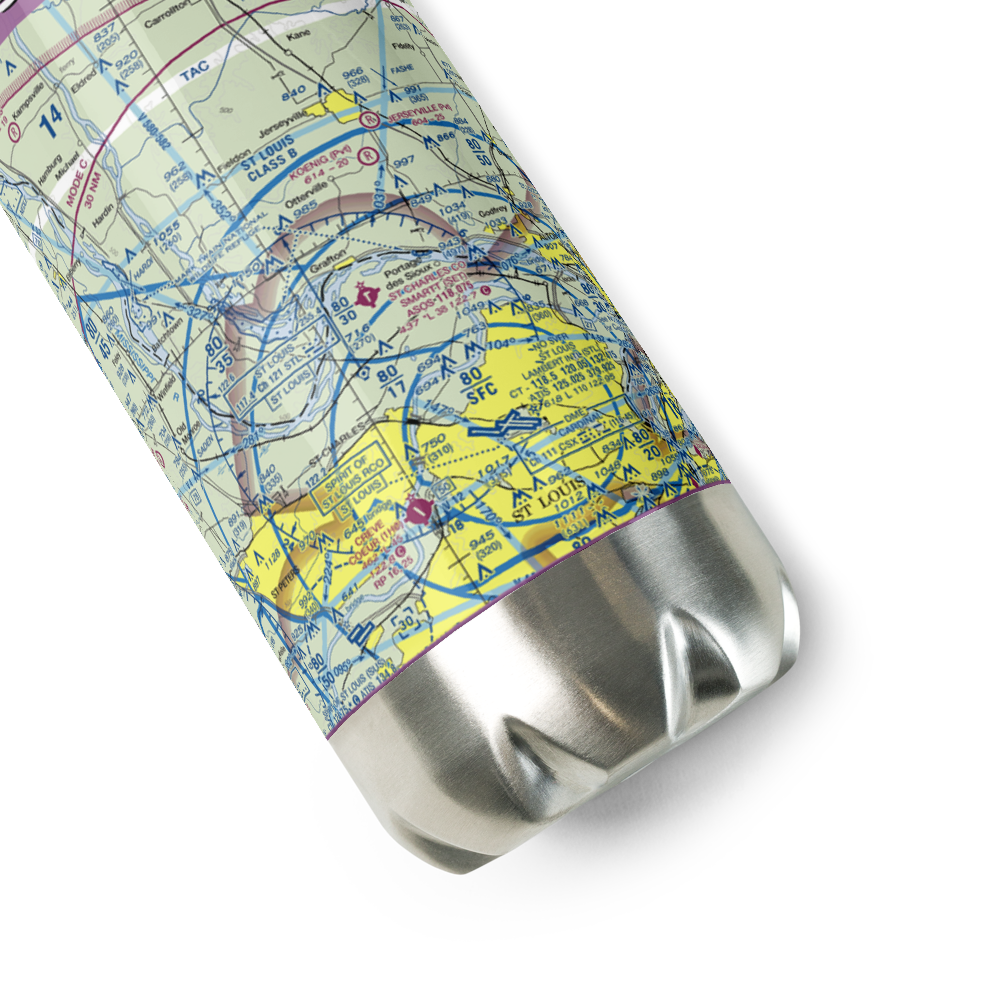 St Charles County Smartt Airport (SET) VFR Sectional Water Bottle 
