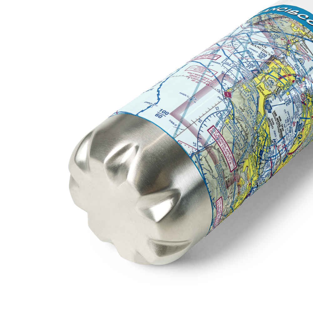 San Francisco International Airport (SFO) VFR Sectional Water Bottle 