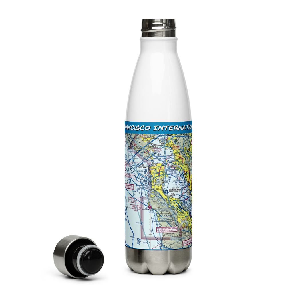San Francisco International Airport (SFO) VFR Sectional Water Bottle 