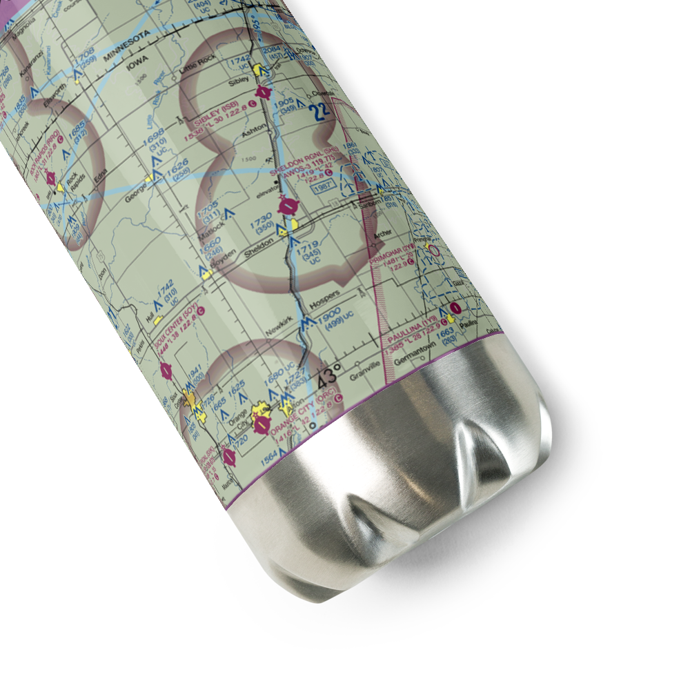 Sheldon Regional Airport (SHL) VFR Sectional Water Bottle 