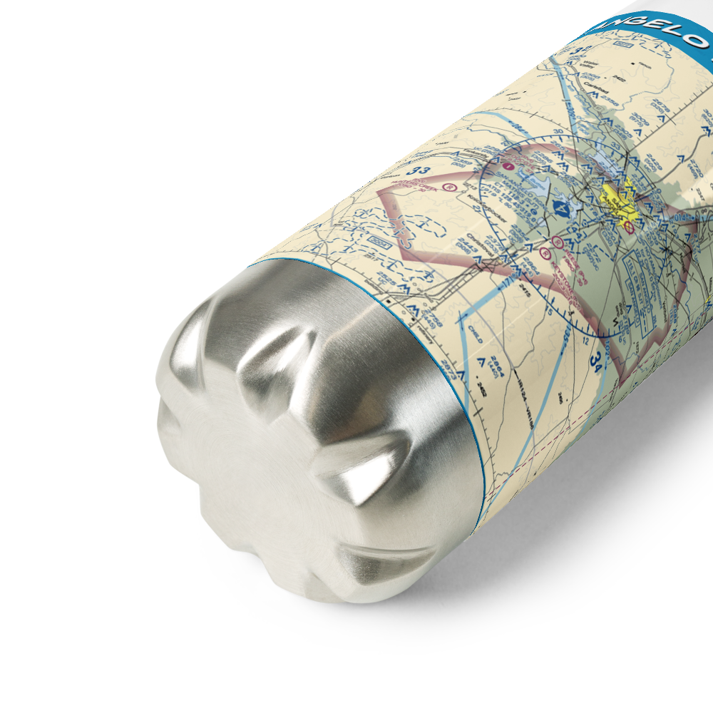 San Angelo Regional Mathis Field (SJT) VFR Sectional Water Bottle 