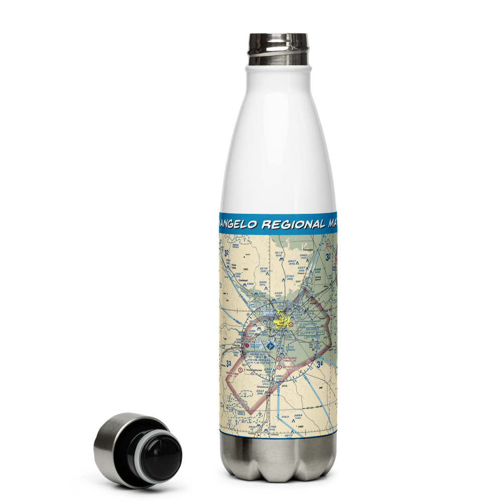 San Angelo Regional Mathis Field (SJT) VFR Sectional Water Bottle 