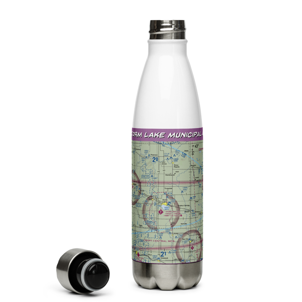 Storm Lake Municipal Airport (SLB) VFR Sectional Water Bottle 