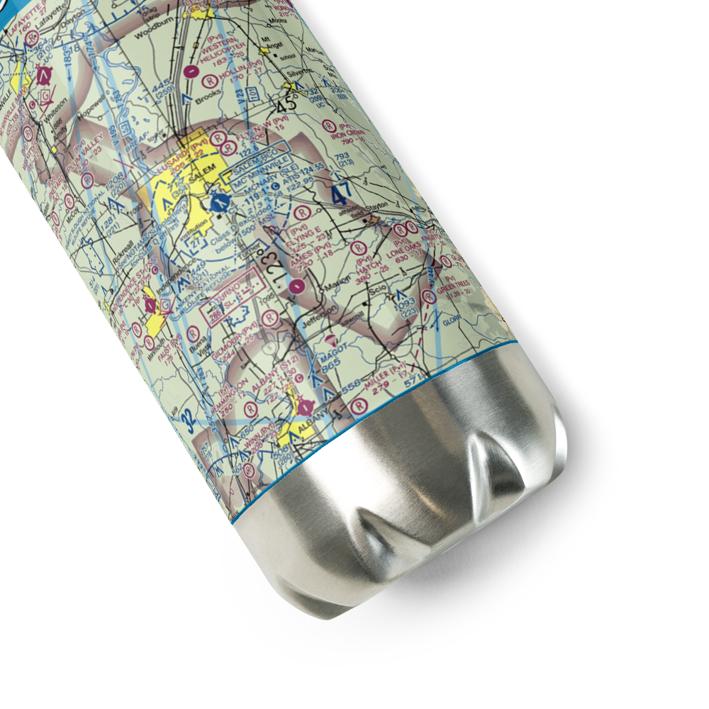 Salem Municipal Airport/McNary Field (SLE) VFR Sectional Water Bottle 