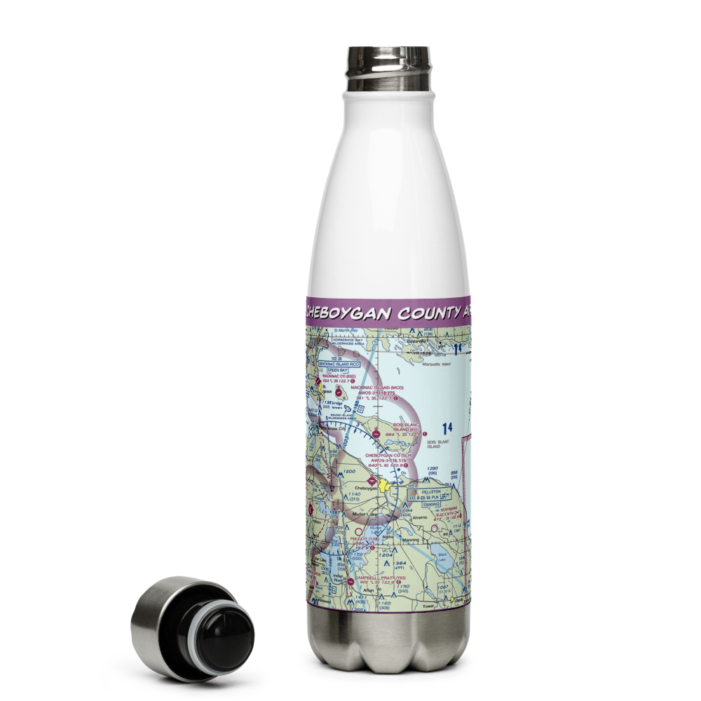 Cheboygan County Airport (SLH) VFR Sectional Water Bottle 
