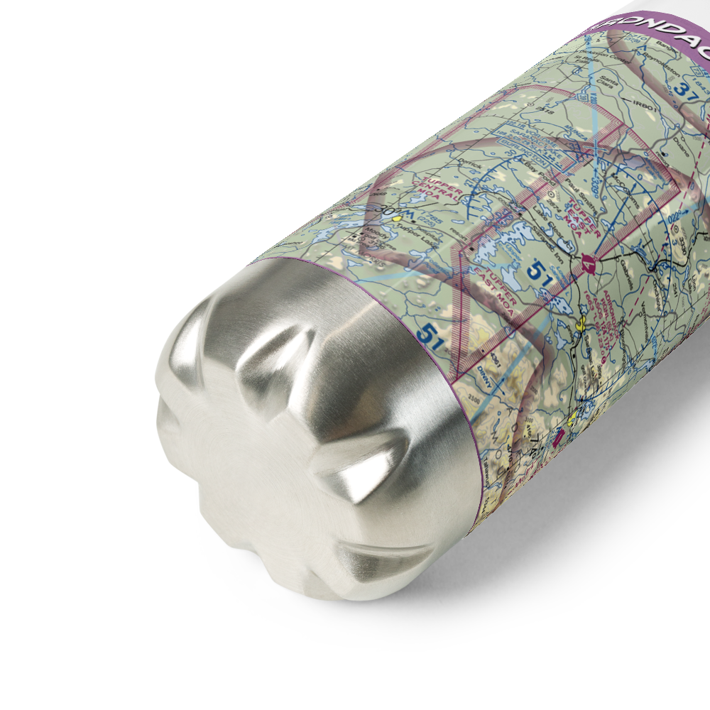 Adirondack Regional Airport (SLK) VFR Sectional Water Bottle 