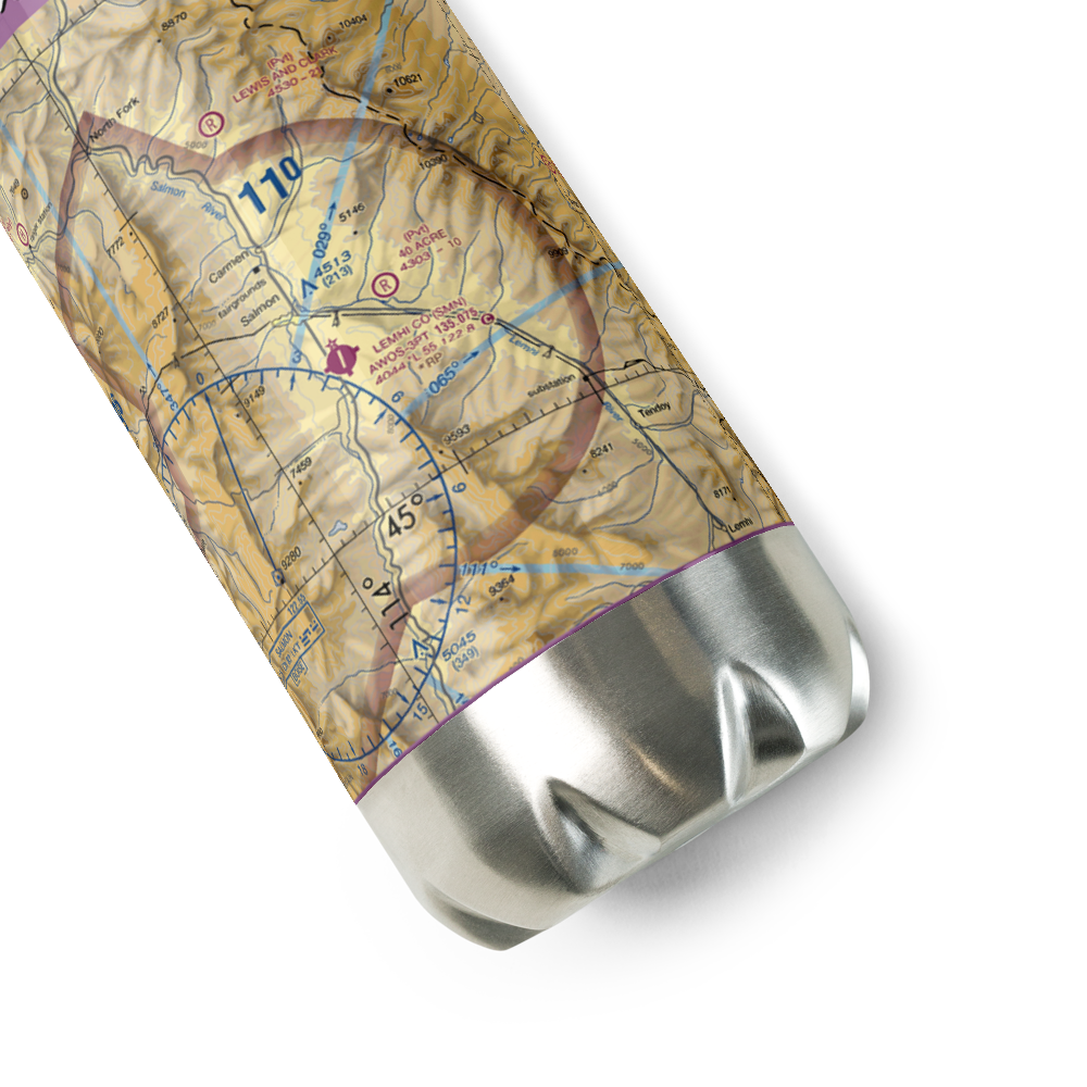 Lemhi County Airport (SMN) VFR Sectional Water Bottle 