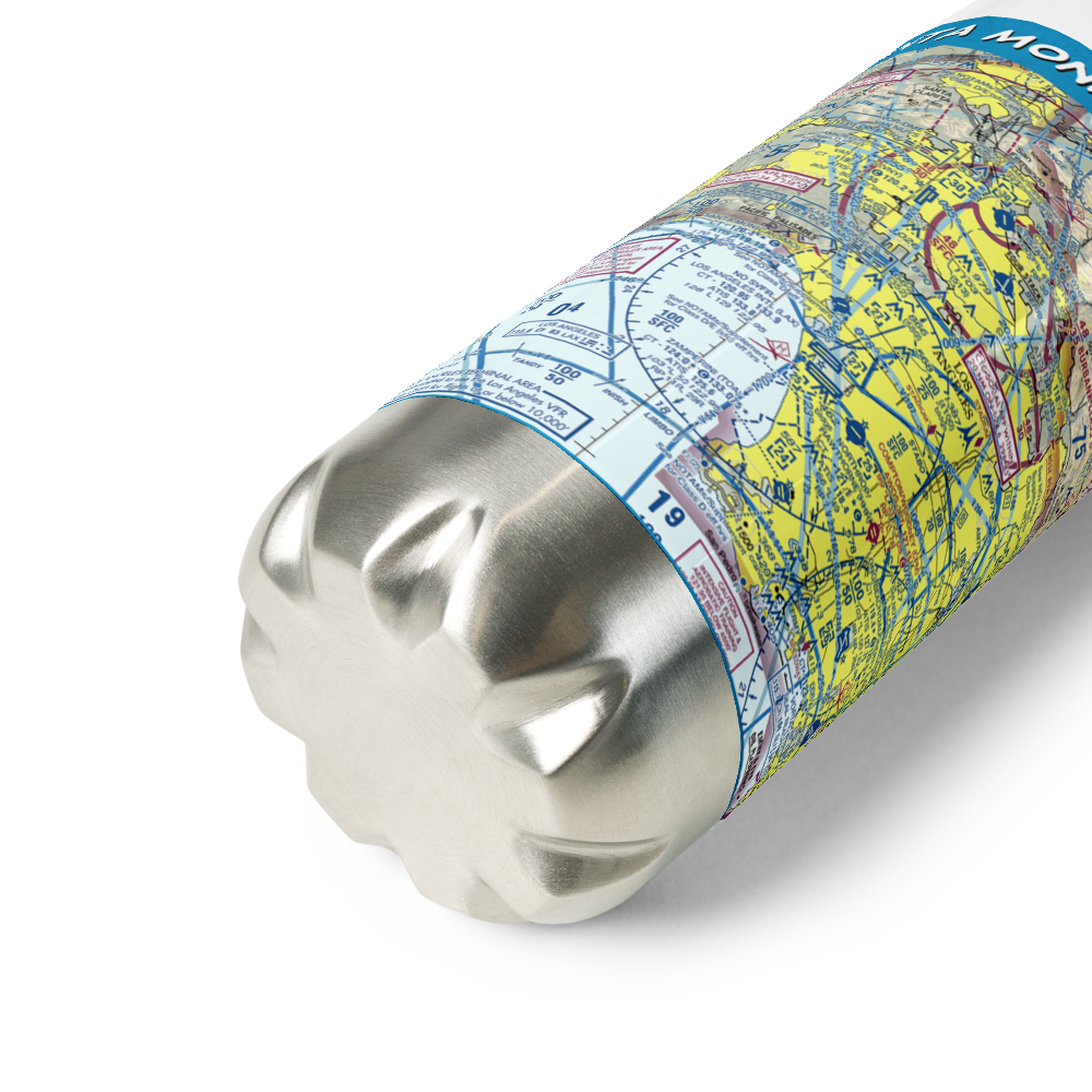 Santa Monica Municipal Airport (SMO) VFR Sectional Water Bottle 