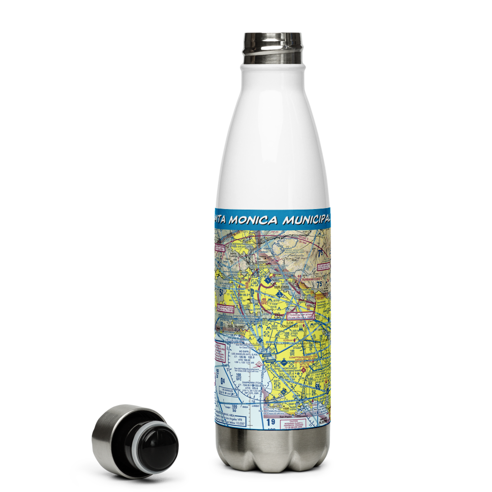 Santa Monica Municipal Airport (SMO) VFR Sectional Water Bottle 