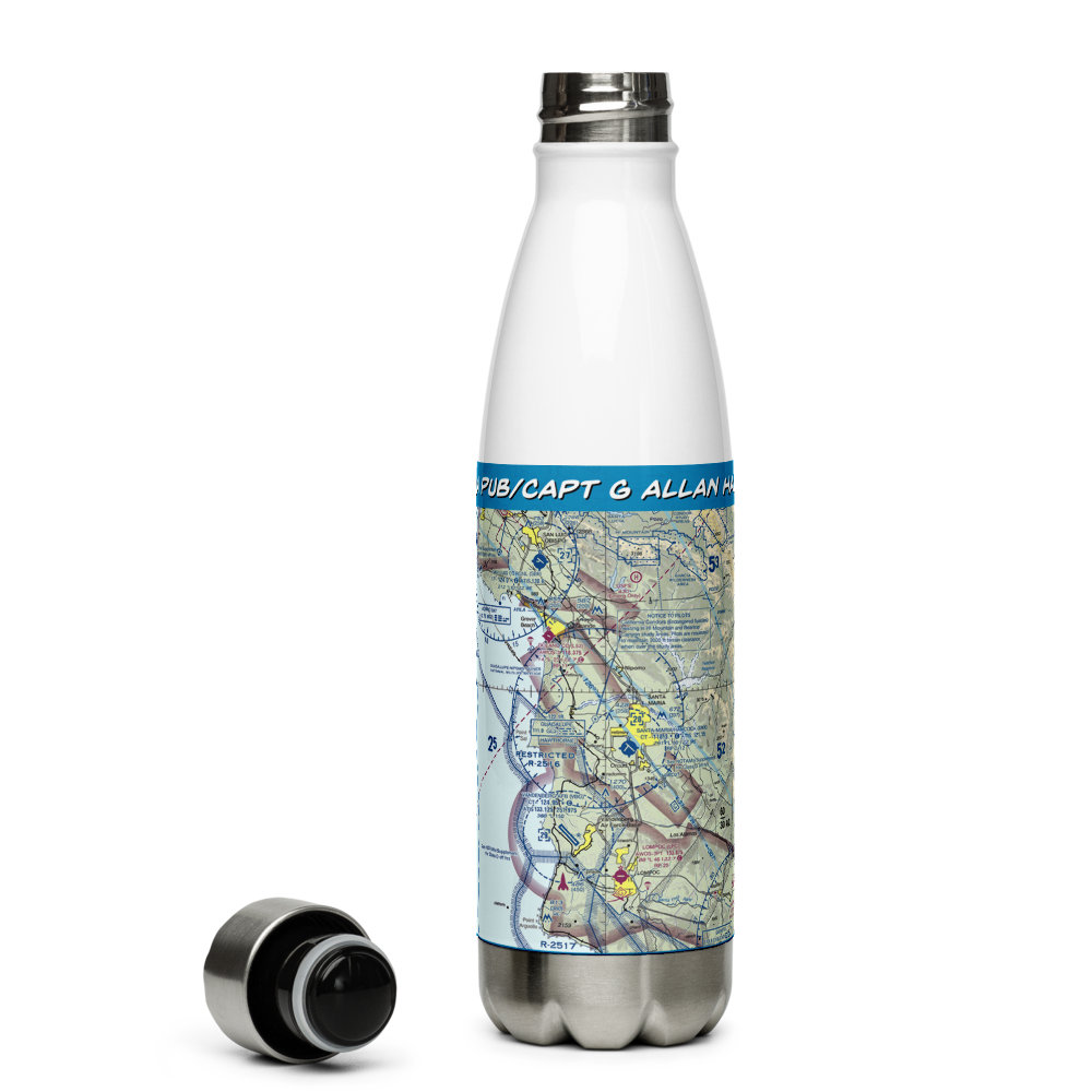 Santa Maria Pub/Capt G Allan Hancock Field (SMX) VFR Sectional Water Bottle 