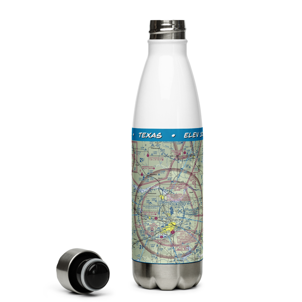Sheppard Air Force Base-Wichita Falls Municipal Airport (SPS) VFR Sectional Water Bottle 