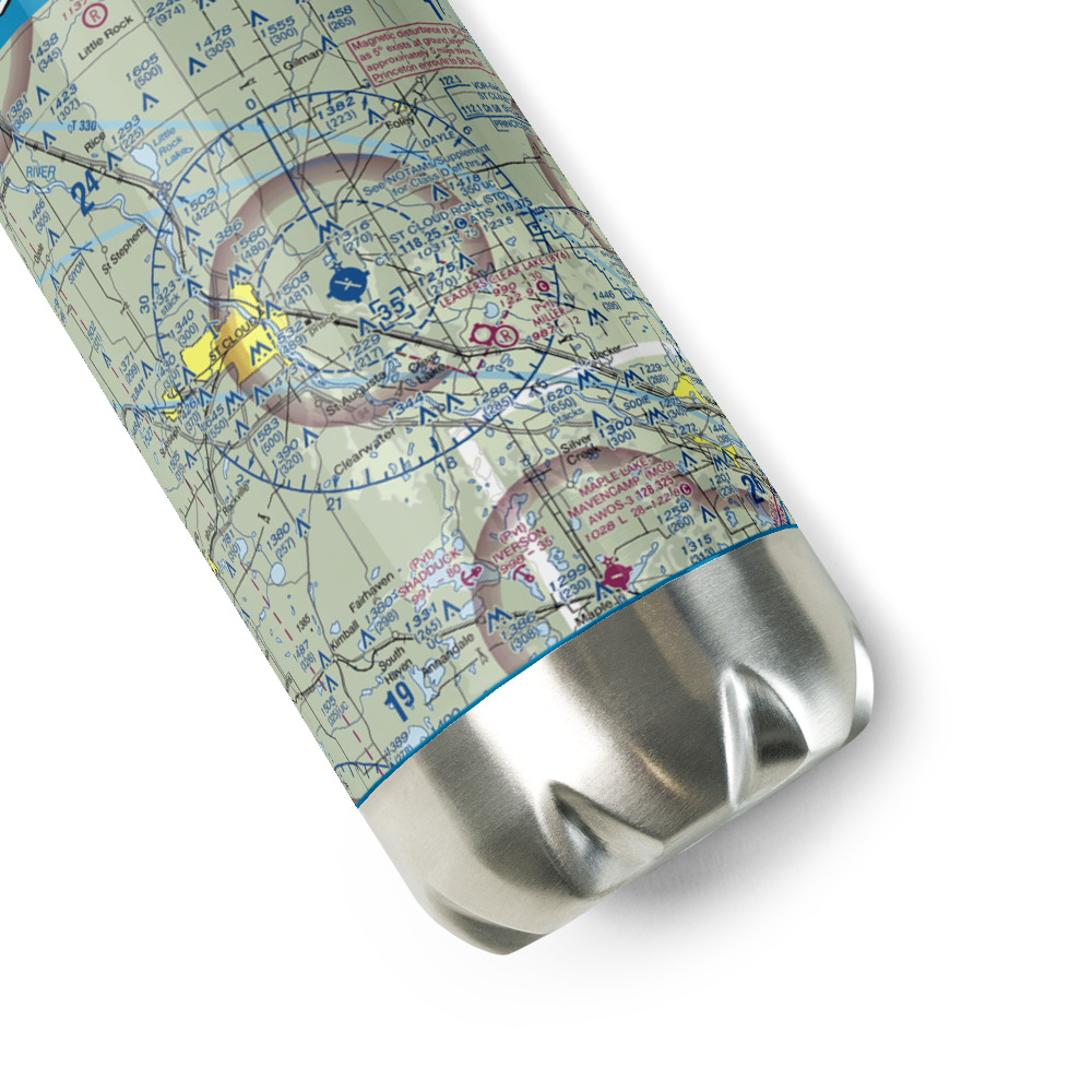 St Cloud Regional Airport (STC) VFR Sectional Water Bottle 