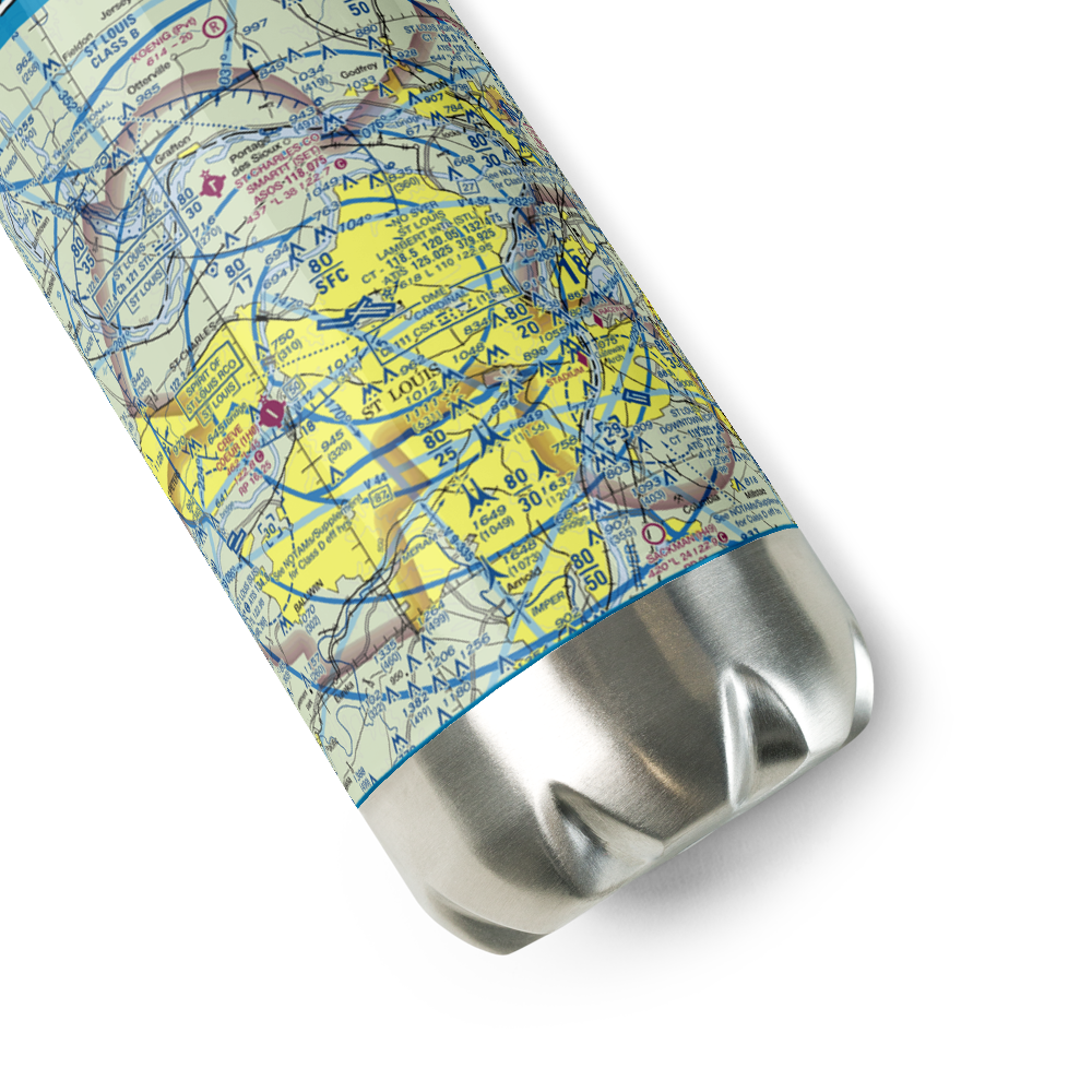 St Louis Lambert International Airport (STL) VFR Sectional Water Bottle 