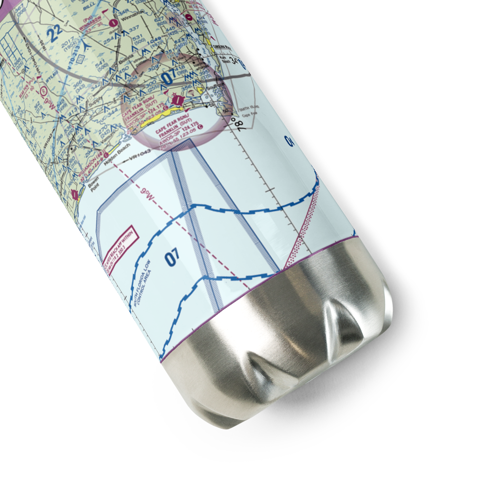 Brunswick County Airport (SUT) VFR Sectional Water Bottle 