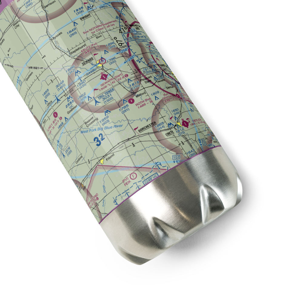 Seward Municipal Airport (SWT) VFR Sectional Water Bottle 