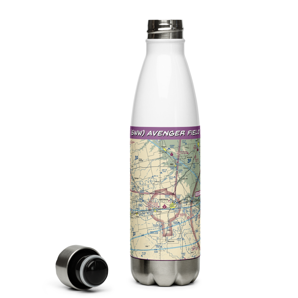 Avenger Field (SWW) VFR Sectional Water Bottle 
