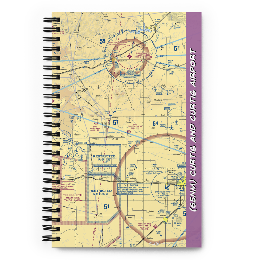 Curtis and Curtis Airport (65NM) VFR Sectional Notebook 