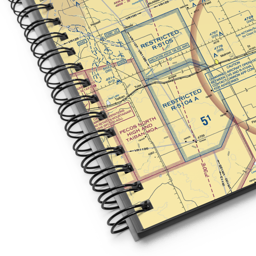 Curtis and Curtis Airport (65NM) VFR Sectional Notebook 