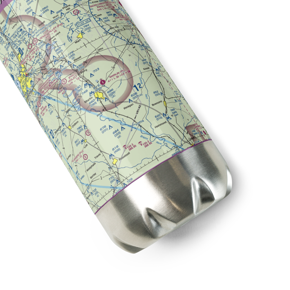 Marlin Airport (T15) VFR Sectional Water Bottle 