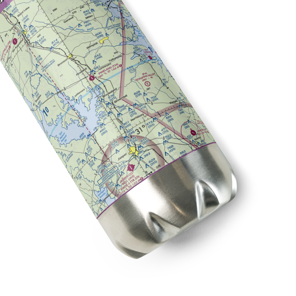 Pineland Municipal Airport (T24) VFR Sectional Water Bottle 