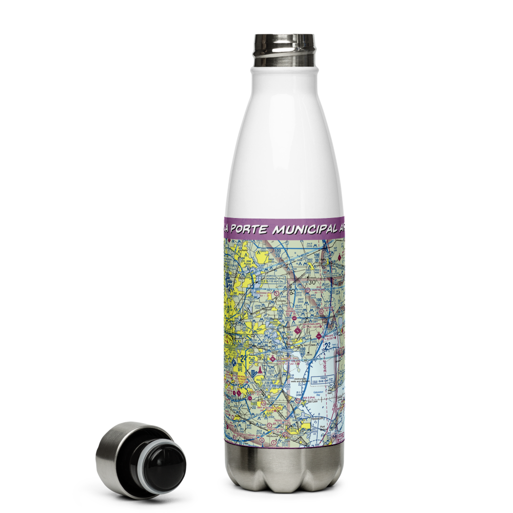 La Porte Municipal Airport (T41) VFR Sectional Water Bottle 