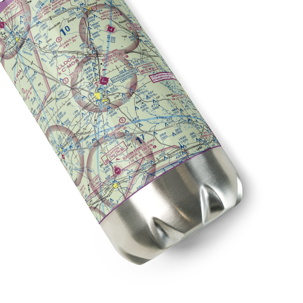 Statesboro Bulloch County Airport (TBR) VFR Sectional Water Bottle 