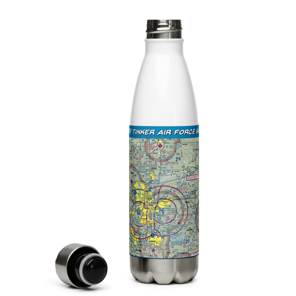 Tinker Air Force Base (TIK) VFR Sectional Water Bottle 