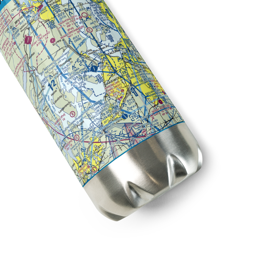Tacoma Narrows Airport (TIW) VFR Sectional Water Bottle 