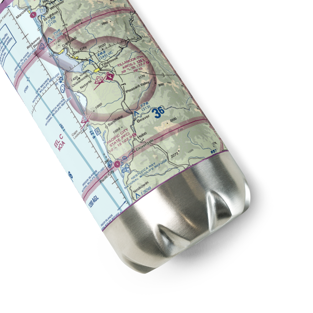 Tillamook Airport (TMK) VFR Sectional Water Bottle 