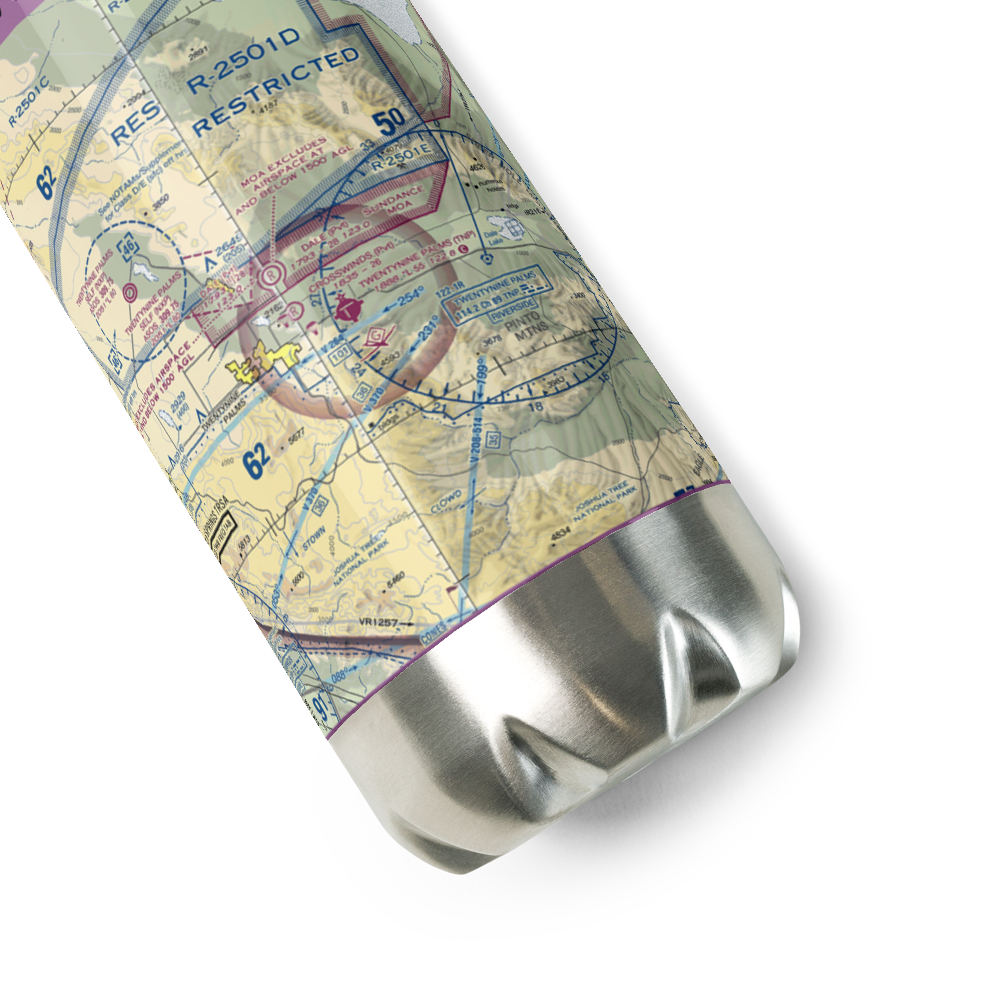 Twentynine Palms Airport (TNP) VFR Sectional Water Bottle 