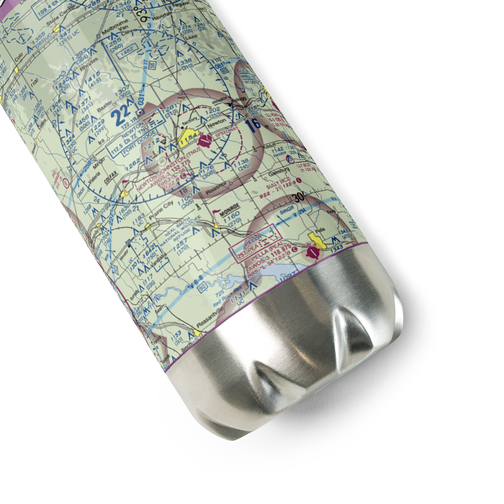 Newton Municipal Airport (TNU) VFR Sectional Water Bottle 