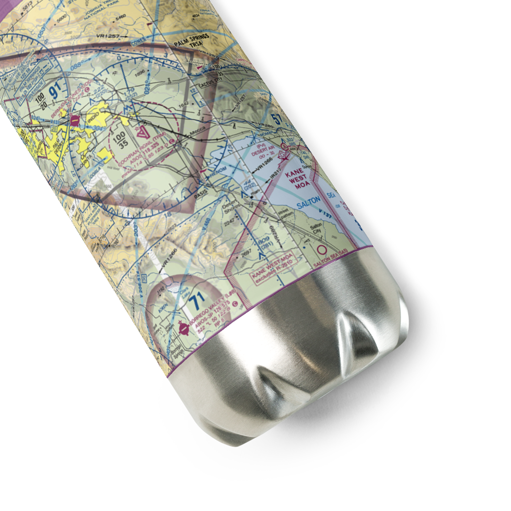 Jacqueline Cochran Regional Airport (TRM) VFR Sectional Water Bottle 