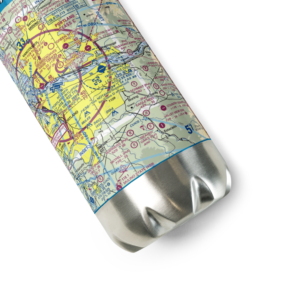 Portland Troutdale Airport (TTD) VFR Sectional Water Bottle 