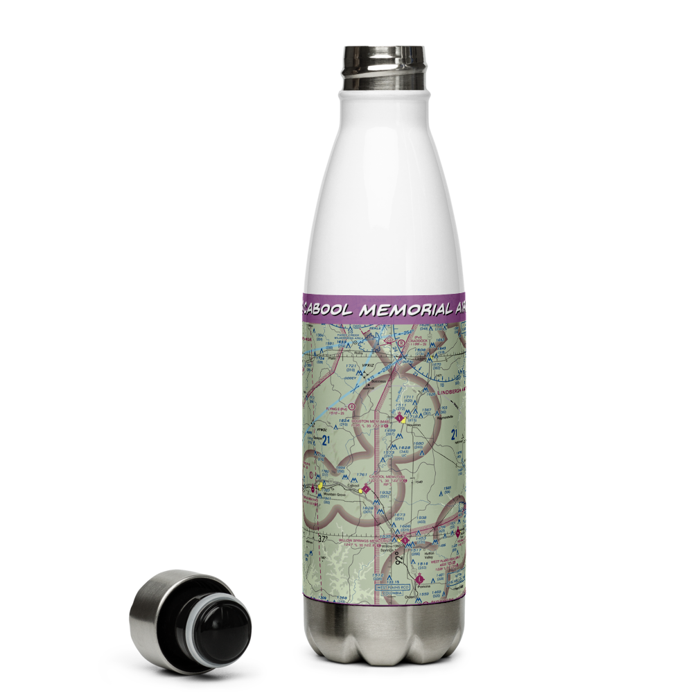 Cabool Memorial Airport (TVB) VFR Sectional Water Bottle 
