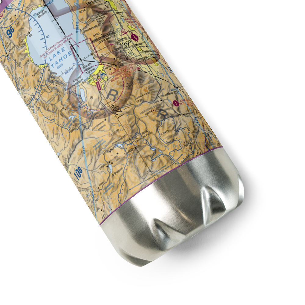 Lake Tahoe Airport (TVL) VFR Sectional Water Bottle 