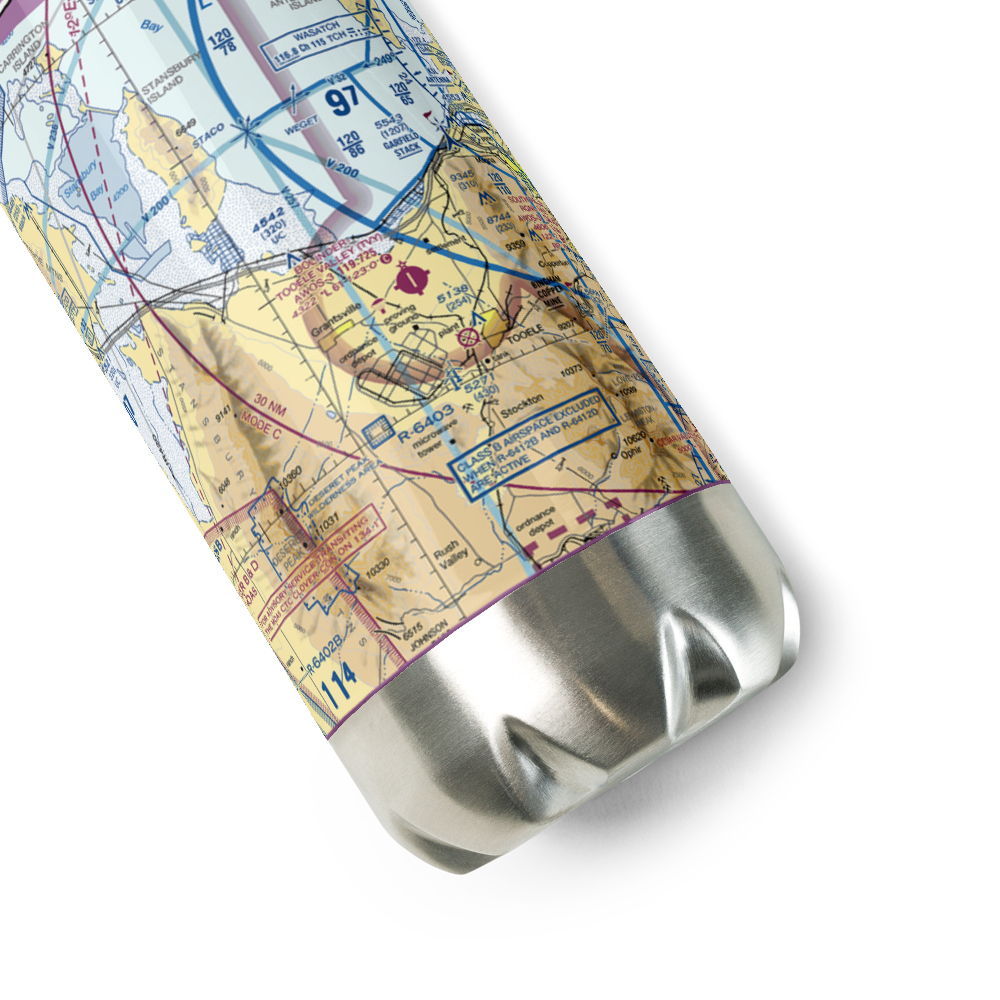 Bolinder Field Tooele Valley Airport (TVY) VFR Sectional Water Bottle 