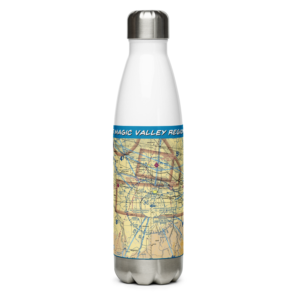 Joslin Field Magic Valley Regional Airport (TWF) VFR Sectional Water Bottle 