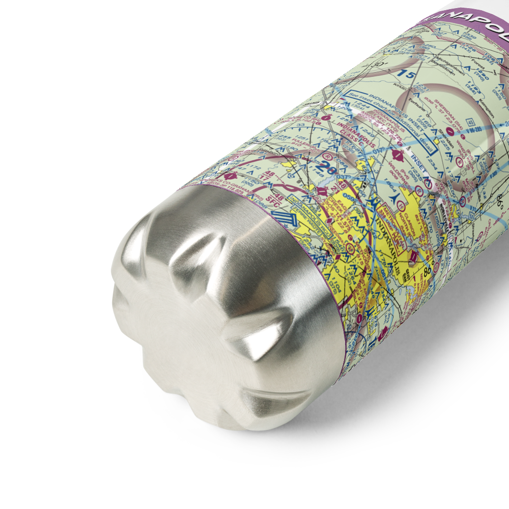 Indianapolis Executive Airport (TYQ) VFR Sectional Water Bottle 