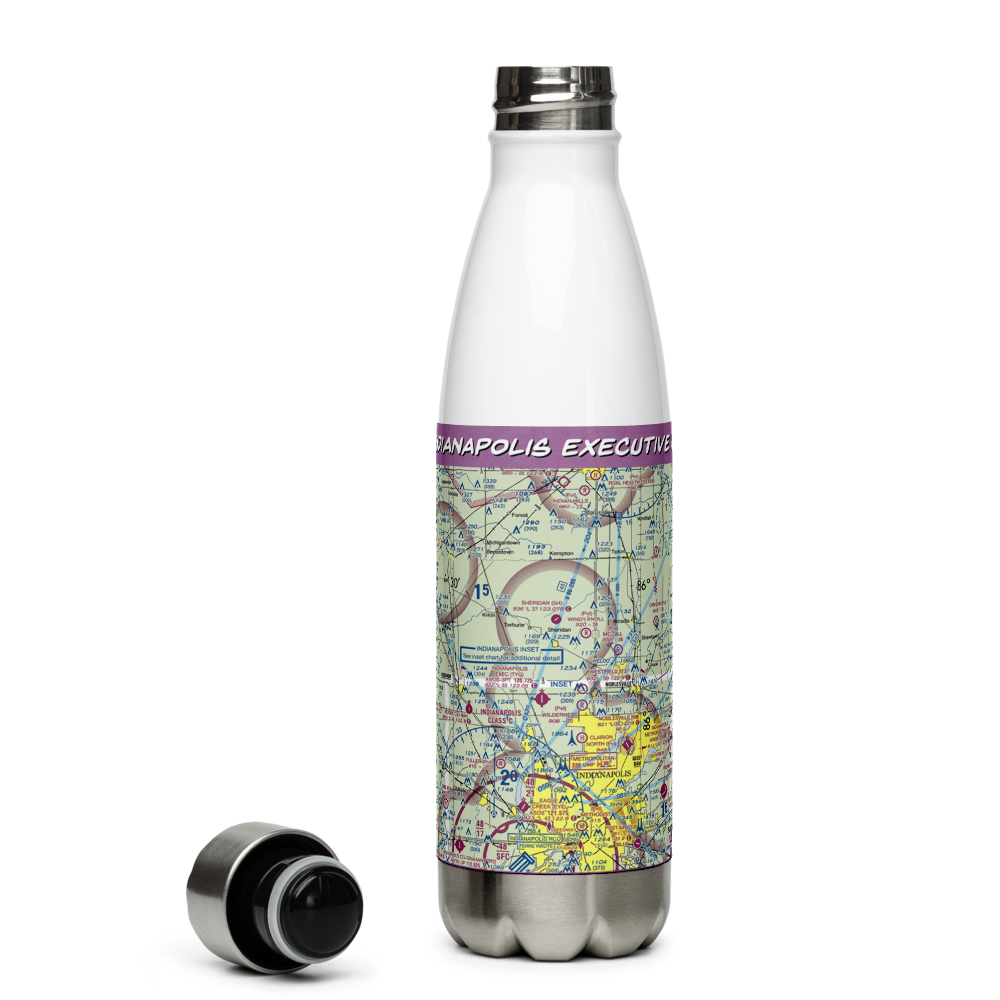 Indianapolis Executive Airport (TYQ) VFR Sectional Water Bottle 