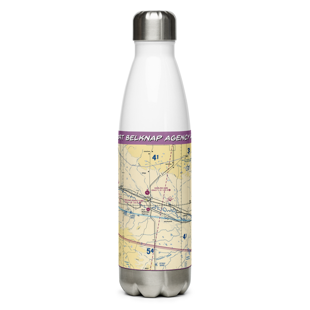 Fort Belknap Agency Airport (U09) VFR Sectional Water Bottle 