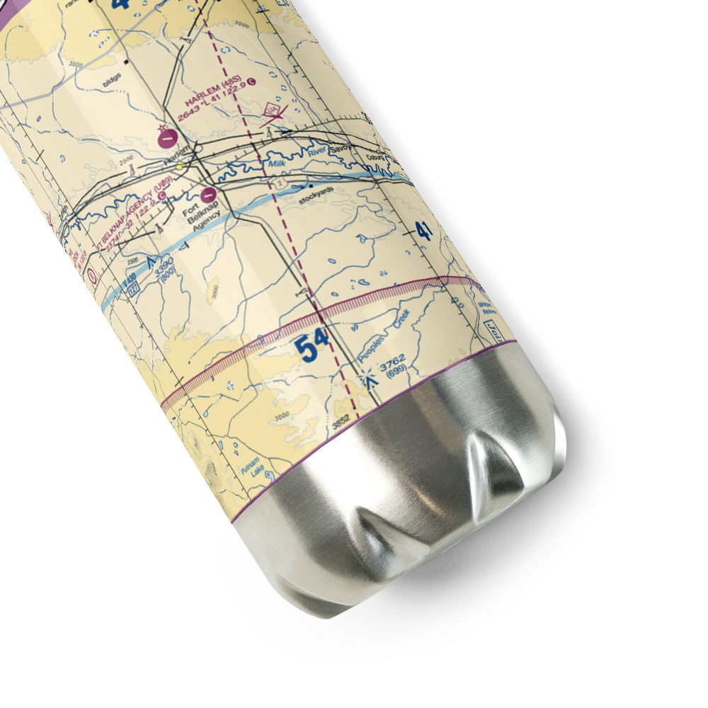 Fort Belknap Agency Airport (U09) VFR Sectional Water Bottle 