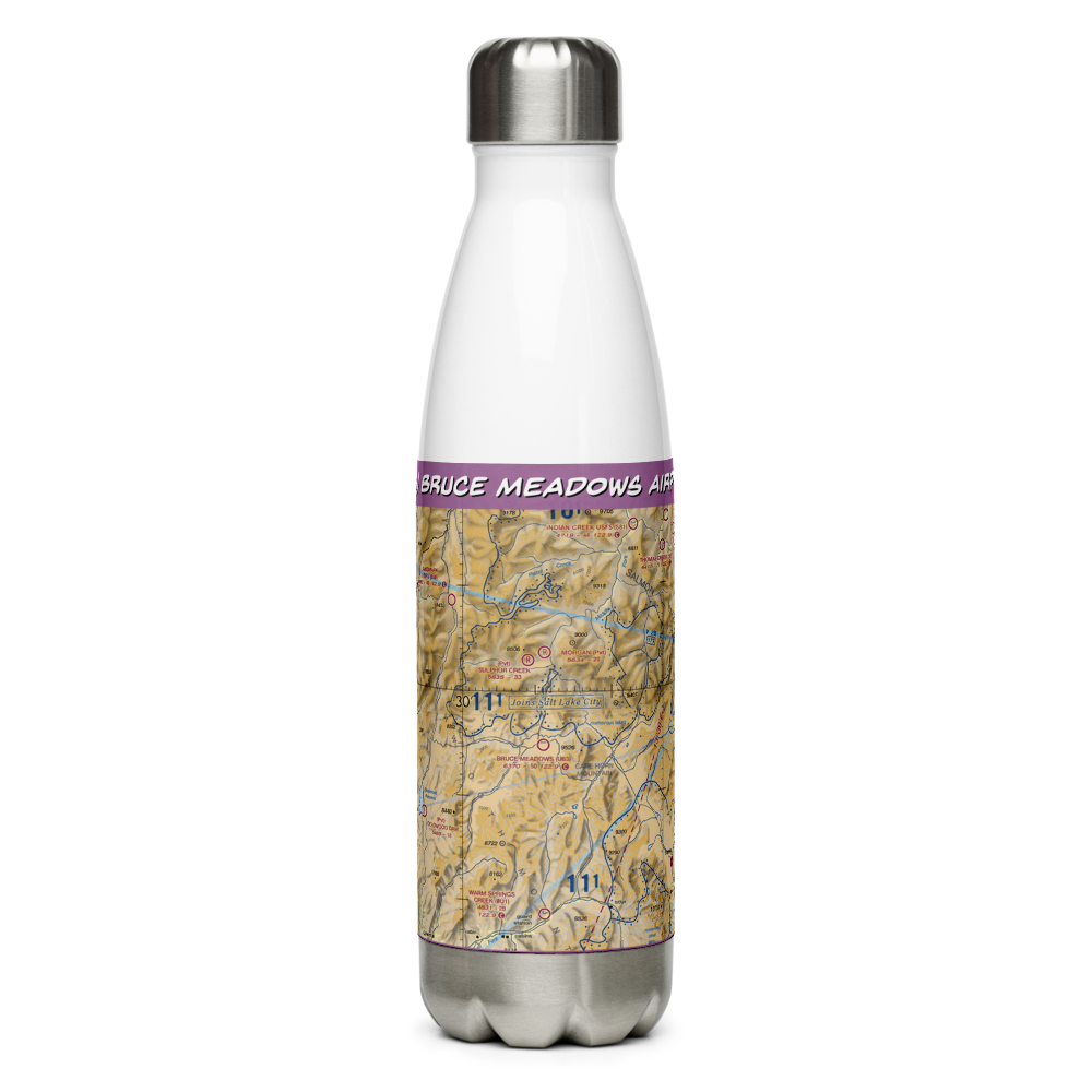 Bruce Meadows Airport (U63) VFR Sectional Water Bottle 